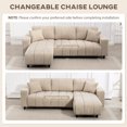 thumbnail image 4 of HOMCOM Sectional Sofa, 3 Seater L-Shaped Couch with Integrated Seat, Beige, 4 of 10