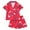 T-469Red139, variant on MEZZALL Kids Outfit Sets Santa Claus Girls Short Sleeve Shirts Shorts And Printed Robe All Seasons Comfortable Sleep Soft Clothing Sets