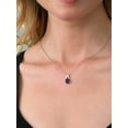 thumbnail image 3 of Gem Stone King 925 Sterling Silver Blue Sapphire Pendant Necklace For Women (2.50 Cttw, Gemstone Birthstone, With 18 inch Silver Chain), 3 of 7