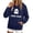 Navy #3, variant on Guluxicc Hoodies for Women Long Sleeve Sweatshirts Drawstring Pullover Tops with Pocket Casual Loose Blouses Tunic