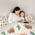 thumbnail image 5 of Castle Fairy Children Highland Bull Twin Comforter Sets,Green Cactus Bedding Set, 5 of 8