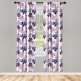 thumbnail image 3 of Ambesonne Floral Curtains, Blooming Spring Petals, Pair of 28"x63", Purple Lilac Peach, 3 of 5