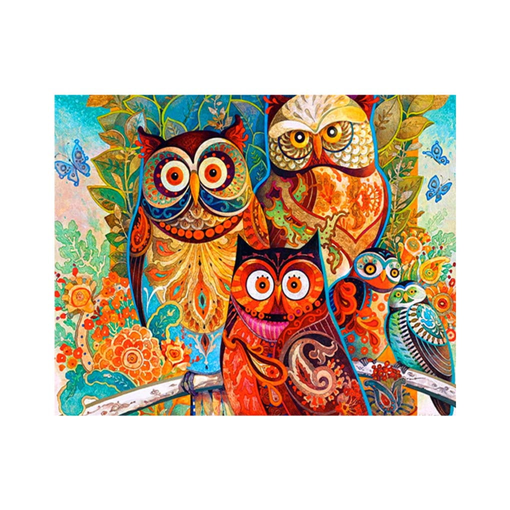 Two Owl Diamond Painting Cute Bird Embroidery Portrait Design House Wall Display