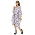 thumbnail image 3 of Moomaya WoMen's Short Hoodie Kaftan Loose Tunic Kimono Sleeve Mini Beach Cover Up Dress, 3 of 7