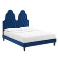 thumbnail image 2 of Modway Alexandria Performance Velvet King Platform Bed in Navy, 2 of 10