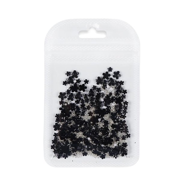 Qarigey Equipos de uñas acrílicos del sistema completo para principiantes DIY precio asequible variedad de colores ricos de larga duración Juegos de manicura negro-Plata Perla