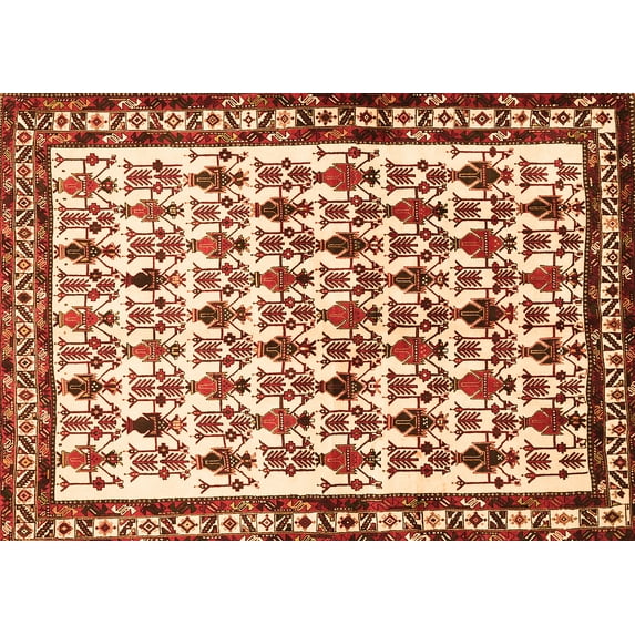Ahgly Company Indoor Rectangle Persian Orange Traditional Area Rugs, 8' x 10'