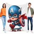 thumbnail image 1 of Captain America Flannel Blanket 39*59 inch Soft And Comfortable With Clear Patterns And Easy Cleaning, 1 of 6