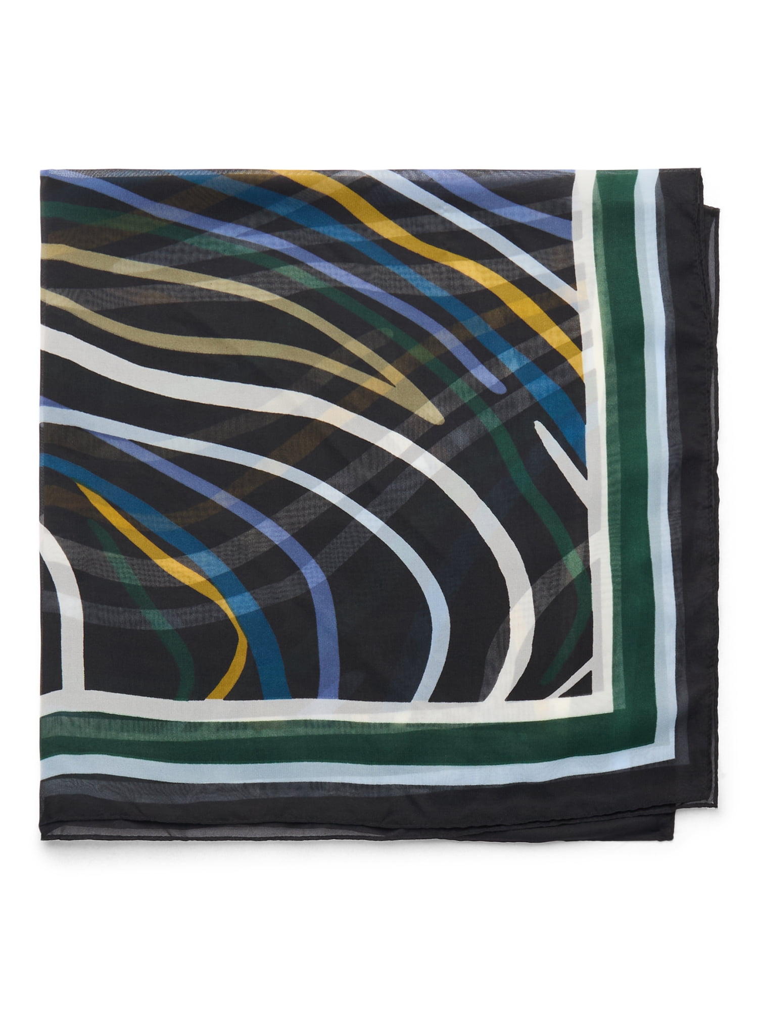 Time and Tru Women's 30 X 30 Printed Square Scarf, One Size, Ridge Pine