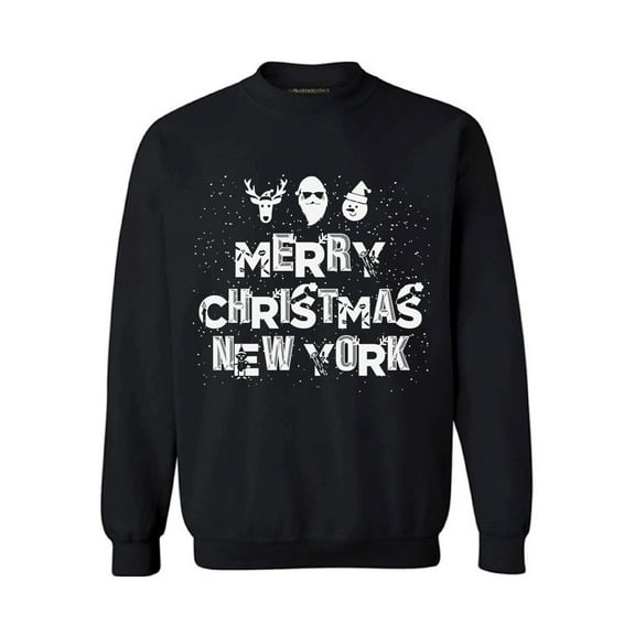 Awkward Styles Merry Christmas New York Sweatshirt Christmas Holiday Sweatshirt New York Christmas Sweater Merry Christmas Sweatshirt for Men and for Women Xmas Gifts New York Love Sweater for Xmas