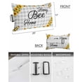 thumbnail image 2 of Honey Bee Outdoor Head Resting Pillows with Insert Spring Flowers Farm Plants Watercolor Bee Gray Plaid 2 Pack Waterproof Lumbar Pillows with Adjustable Strap for Patio Recliner Beach Chair, 12"x20", 2 of 7