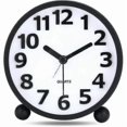 thumbnail image 1 of Silent Analog Alarm Clock,Black Metal Large 3D Digits,Non Ticking Table Clock with Night Light Bedside Alarm Clock 10.8cm, 1 of 3