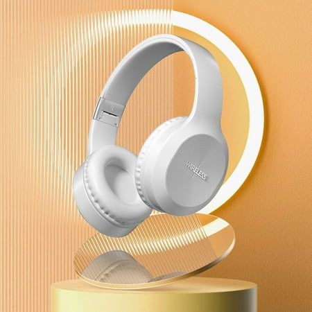 RBCKVXZ Headworn Bluetooth Earphones HiFi Sound Effect Noise Reduction Ultra Clear Call Bluetooth 5.3 Flexible Folding Wireless Earphones Birthday Gifts White
