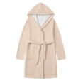 thumbnail image 4 of Bovxnpu Boys Girls Robes Hooded Long Sleeve Big Pocket Mid Length Bath Robe Outfits, 4 of 7