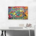 thumbnail image 2 of ARTCANVAS Colorful Graffiti Tag Art Canvas Art Print - Size: 26" x 18" (0.75" Deep), 2 of 9