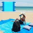 thumbnail image 1 of FcBaudy 80x80 Inches Double Color Super Large Sand And Waterproof Beach Mat Quickly Drying Lightweight And Solid With 4 Ground Nails And 6 Wind And Sand Bags Nylon beach mats, 1 of 6