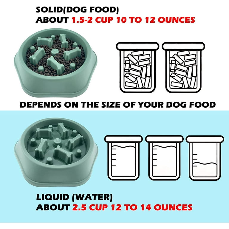 Slow Feeder Dog Bowls for Small Medium Dog, Puzzle Slow Feeding Pet Bowl  with Anti-Slip Shim for Puppy Dog, Non-Toxic Preventing Choking Healthy