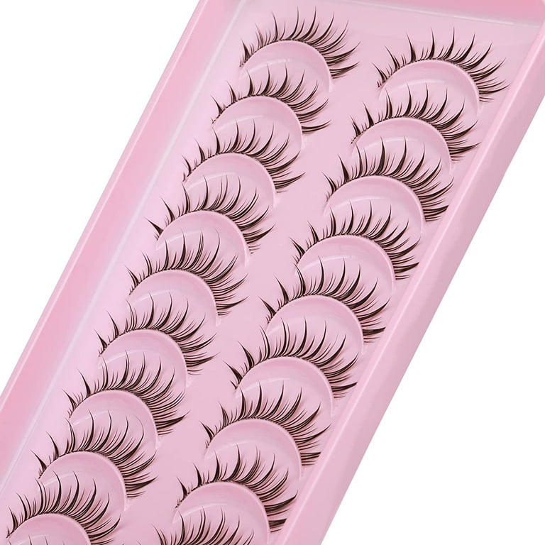 Manga Lashes A Shape Anime Lashes Natural False Eyelashes Individual Wispy  Mink Eye Lashes Pack 10 Pairs Japanese Korean Asian Makeup by 