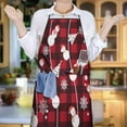 thumbnail image 5 of Red Christmas Snowman Pattern Apron-Garden Aprons for Women with Pockets-Cotton Linen Waterproof Kitchen Cooking Gardening Aprons Adjustable for Kitchen,Cooking,BBQ and Salon 33"x27", 5 of 7