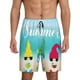 thumbnail image 1 of Balery Hello Summer Gnome 1 Pantalones cortos de pijama de punto de algodón para hombre con cinturilla y bolsillos-Medium, 1 of 6