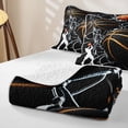 thumbnail image 4 of Castle Fairy Basketball Print Twin Quilt Set,Hoop Silhouette Pattern Twin Coverlet Set,Black Gold White, 4 of 7