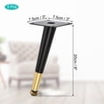 thumbnail image 2 of 4uds patas de muebles Unique Bargains de METAL 8 pulgadas Negro y Oro, 2 of 6
