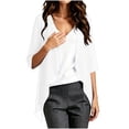 thumbnail image 5 of DeHolifer Cardigans for Women Summer Kimono 3/4 Sleeve Chiffon Cardigan Loose Puff Sleeve Cover up for Dress White 2XL, 5 of 7