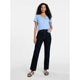 thumbnail image 2 of Time and Tru Women's Slub V Neck Tee with Short Sleeves, Sizes XS-XXXL, 2 of 5