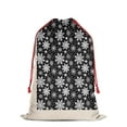 thumbnail image 2 of Christmas Bags Drawstring,Black Christmas Snowflake Pattern Large Xmas Christmas Gift Bags,Reusable for Xmas and New Year Party Favors and Supplies,27.6" X 19.7", 2 of 5