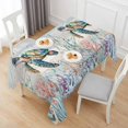 thumbnail image 6 of Sea Turtle Coastal Table Cloth Waterproof Tablecloths, Summer Coral Ocean Gray Blue Wooden Tablecloth Dining Table Cover for Kitchen Party Tabletop Outdoor, Rectangle Tablecloth 60x120 Inch, 6 of 9