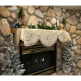 thumbnail image 4 of Embroidered Beige Winter Snow Scene Mantel Scarf (19" x 90"), 4 of 4
