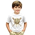 thumbnail image 4 of KHONTS Camo Printed Baseball Boys Kids T-Shirt Short Sleeve Crew Neck Tees,Size 2-13 Years White 160, 4 of 4