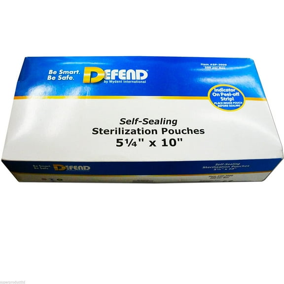 DEFEND - Sterilization Self Sealing Pouches 5.25in x 10in 20 113612 Us Depot