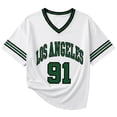 thumbnail image 4 of BOOMNY Baby Girls Short Sleeve Basketball T-Shirts V Neck Number 91 Graphic Workout Tee Tops for Girl Soft Activewear, 4 of 4