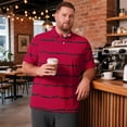 thumbnail image 2 of Trgacdwlo XL-8XL Striped Mens Polo Shirt Big and Tall Short Sleeve Mens Athletic Shirts Sun Protection Men's Golf Shirts, 2 of 7