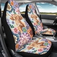 thumbnail image 3 of Yuyamidu Hippie Flower Car Front Seat Covers Waterproof Car Seat Cover for Front Seat Set of 2 Removable Automotive Accessories Elastic Fabrics Universal Fit Most Cars,SUV, Trucks, 3 of 7