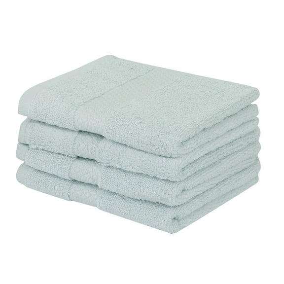 Better Trends Washcloths For Body And Face, 100% Cotton, Soft, Absorbent, Zero Twist Cotton Baby Wash Cloth, Shower, Travel, Blue Small Towel, 12"X12", 4 Pack