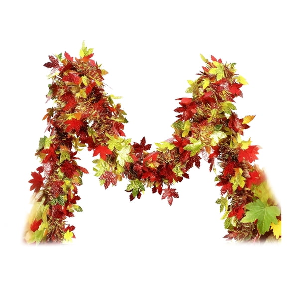 Thanksgiving Christmas Garland Red Maple Leaf Rattan Strips Fall Party Decoration Bendable DIY Wreath Making Supplies
