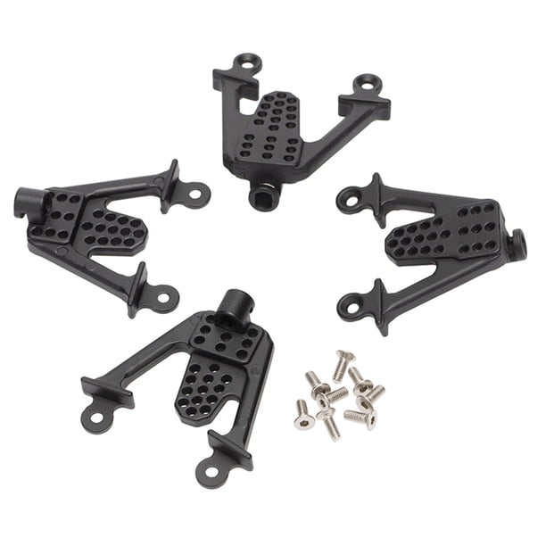 Paquete de 4 RC Crawler Coche Frente trasero Metal Metal Amortiguador Montaje Soporte de amortiguador desmontable Reemplazo ajustable para SCX10 1/10 Negro Sweethay FN000914-01