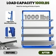 thumbnail image 5 of 4-Tier Horizontal Lumber Storage Rack, Heavy Duty Pipe Organizer Support Rack, 1000lbs Load Capacity Bar Storage Shelf For Garage, Basement, Pantry, Workshop, 16" D x 47.6" W x 61.4" H, Blue, 5 of 7