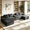 Dark Grey, variant on Gewnee 119" L-Shaped Sectional Sofa,Modern Corduroy Modular Sofa Couch with Storage Function,USB &Cup Holders,Movable Ottoman Sectional Couch for Living Room,Beige