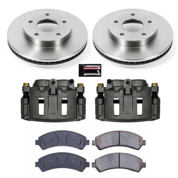 PowerStop Front Stock Replacement Brake Pad and Rotor Kit with Calipers Fits: CHEVROLET GMC ISUZU OLDSMOBILE Select Models KCOE2004