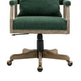 thumbnail image 5 of THOWDEE Boucle Fabric Swivel Height Adjustable Desk Chair with Wooden Legs, Emerald, 5 of 8