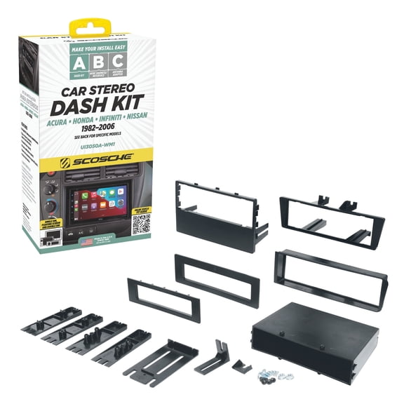 Scosche Double DIN or Single DIN Dash Kit Compatible w/ ‘80-04 Acuras and More UI3050A-WM1