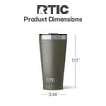 thumbnail image 6 of RTIC 16 oz Ceramic Lined Insulated Essential Pint Tumbler, Splash Resistant, Olive, 6 of 6
