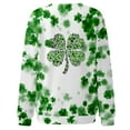 thumbnail image 4 of Womens St Patricks Day Shirt Dog Paw Print Long Sleeve Shirt Shamrock Crewneck Sweatshirt Irish Green Top Casual Loose Pullover, 4 of 4