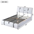 thumbnail image 3 of Lift Up Storage Bed, Full Size Upholstered Bed with a Hydraulic Storage System, Faux Leather Platform Bed Frame with Headboard, No Box Spring Needed, White, 3 of 7
