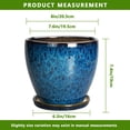 thumbnail image 6 of Ordivic 8 Inch Medium Reactive Glaze Ceramic Planter with Drainage Hole & Saucer, Indoor Outdoor Large Flower Pot for Houseplants, 6 of 6