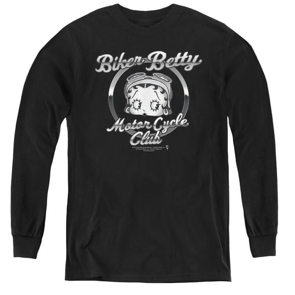 Betty Boop - Chromed Logo - Youth Long Sleeve Shirt - Large
