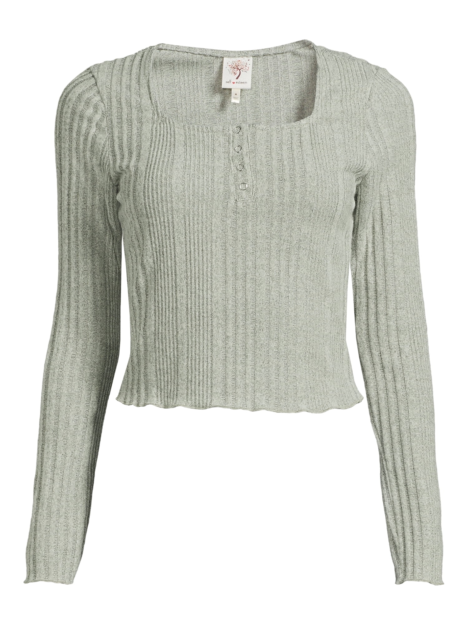 Self Esteem Juniors Square Neck Henley Top